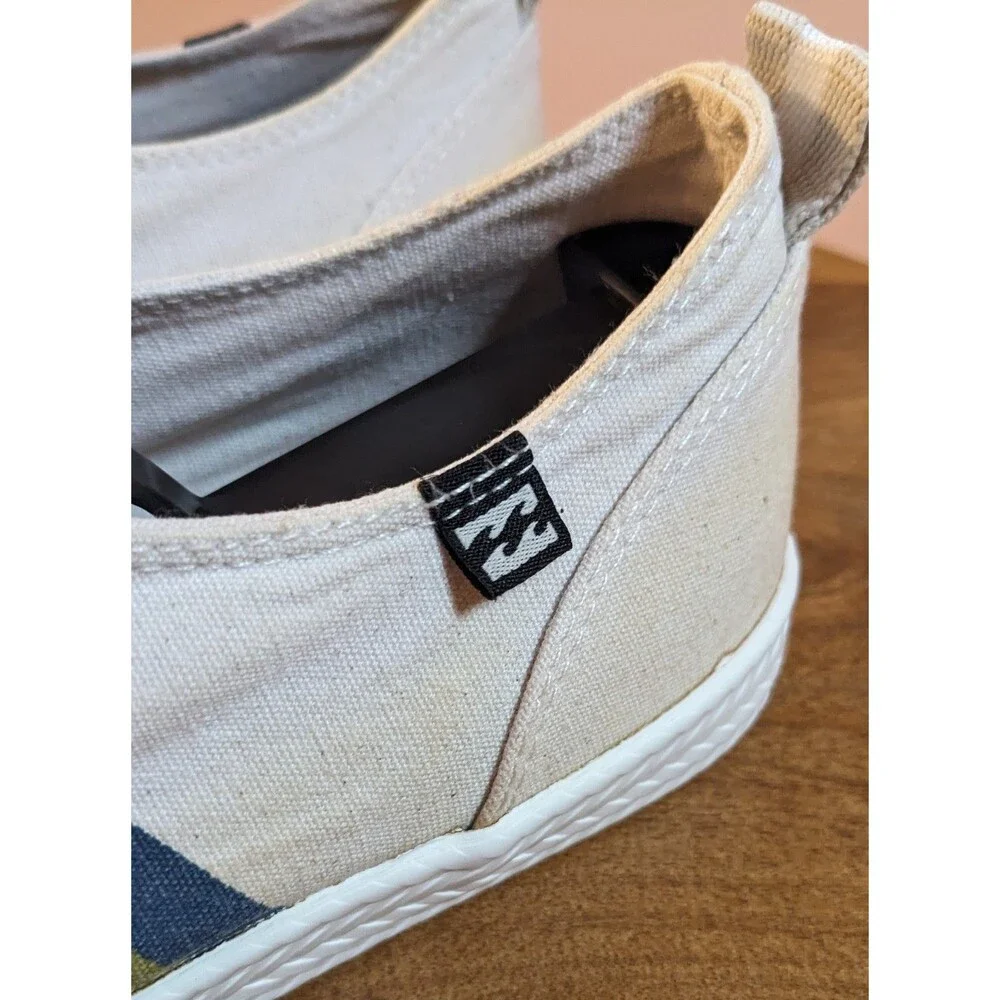 Billabong Marina Honey Gold Multi Striped Canvas Sneakers Women's Size 9.5